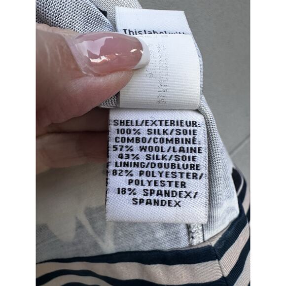 DVF Diane von Furstenberg AMELIA Floral Stripe Wrap Dress Sz 8 FLAWS Preppy Silk - Picture 9 of 14